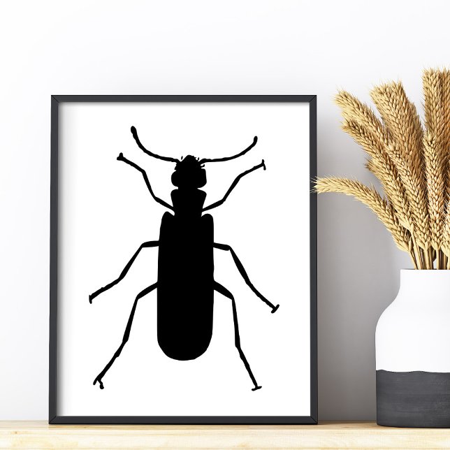 Foto Silueta de escarabajo ampolla (Blister Beetle Silhouette Photo Print)