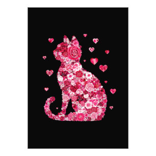 Foto Silueta de gato floral ArtFaux tela envuelta