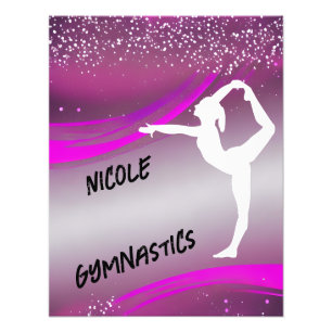 Foto Silueta de gimnasta magenta personalizada