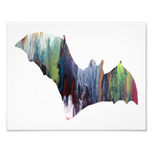 Foto Silueta de murciélago colorida y abstracta