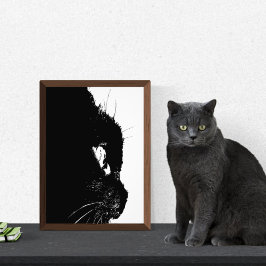 Foto Silueta de perfil de gato Resumen sin marco