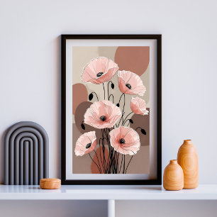 Foto Siluetas de amapola rosadas