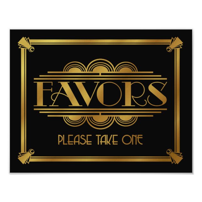 Foto símbolo de art deco Favor, signo de boda, fiesta,  (Frente)