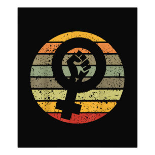 Foto Símbolo de feminismo diseño retrocosecha, años 80