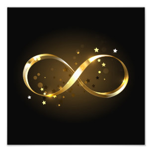 Foto Símbolo de infinito dorado