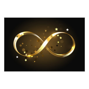 Foto Símbolo de infinito dorado