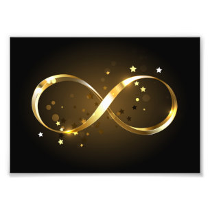 Foto Símbolo de infinito dorado