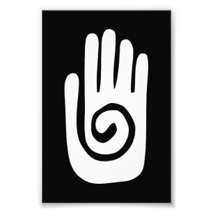 Foto Símbolo de la mano Hopi curar espiral palma nativo