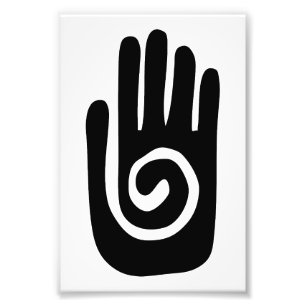 Foto Símbolo de la mano Hopi curar espiral palma nativo