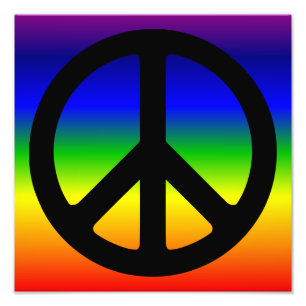Foto Símbolo de Paz de Arcoíris y Negro