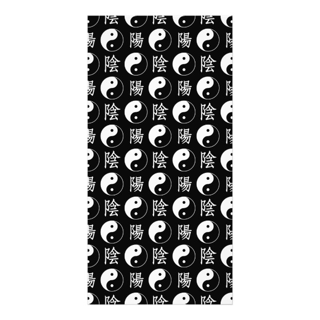 Foto Símbolo de Yinyang negro patrón de texto chino (Frente)