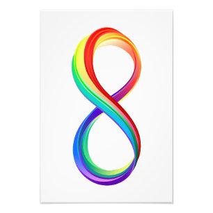 Foto Símbolo infinito arcoiris en capas