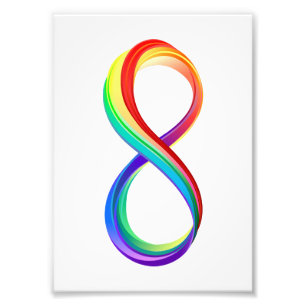 Foto Símbolo infinito arcoiris en capas