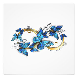 Foto Símbolo infinito de mariposas Morpho azules