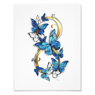 Foto Símbolo infinito de mariposas Morpho azules