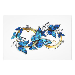 Foto Símbolo infinito de mariposas Morpho azules