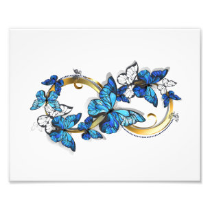 Foto Símbolo infinito de mariposas Morpho azules