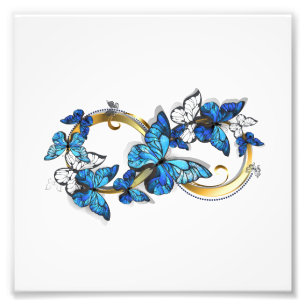 Foto Símbolo infinito de mariposas Morpho azules