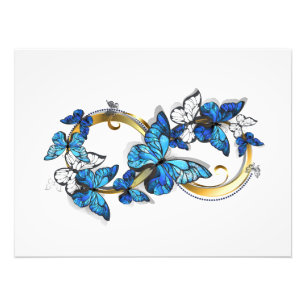 Foto Símbolo infinito de mariposas Morpho azules