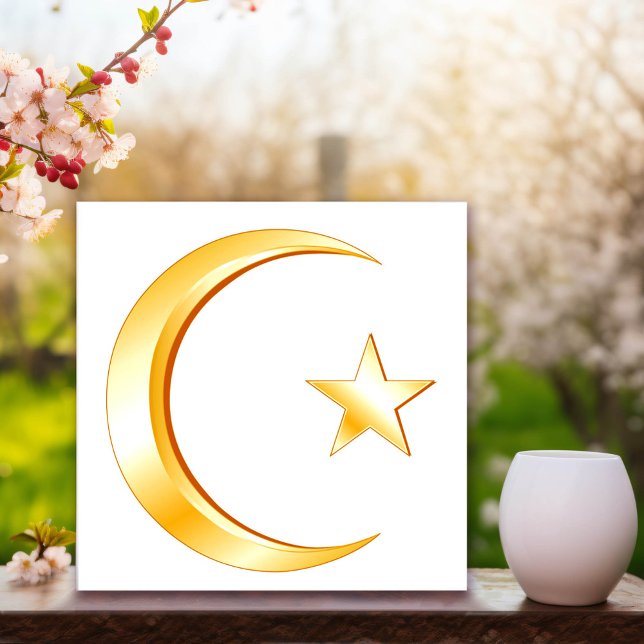 Foto Símbolo islámico (Islam Symbol Photo Print.
Crescent moon and star, symbol of Islam. )