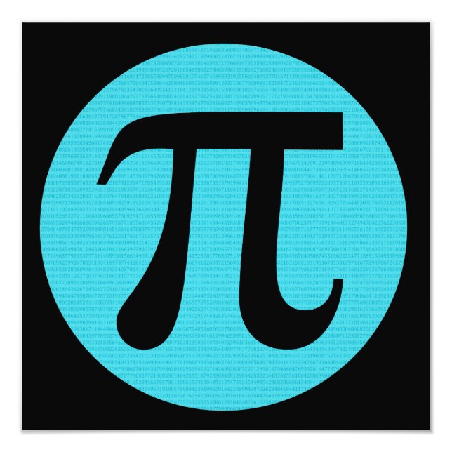 Foto Símbolo Math geek Pi, azul sobre negro (Frente)