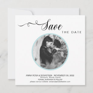 *~* FOTO Simple Anuncio de Boda Azul Aqua para Gua