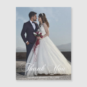 Foto simple Boda Gracias Tarjeta Magnética