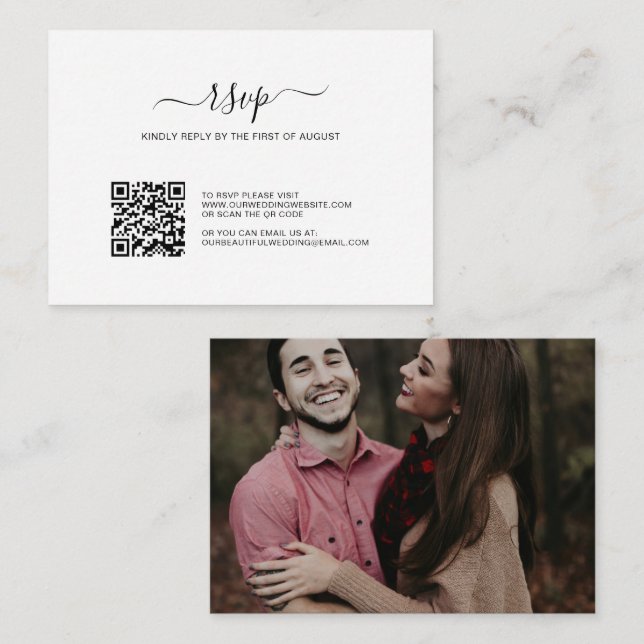 Foto simple Código QR Boda Presupuestaria Tarjeta  (Anverso / Reverso)