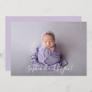 Foto simple de bebé Gracias Invitación de guiones