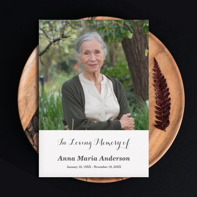 Foto simple Funeral Gracias Tarjeta (Simple Photo Funeral Thank You Card)