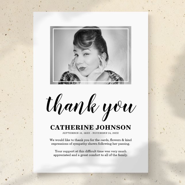 Foto simple Funeral Gracias Tarjeta (Subido por el creador)