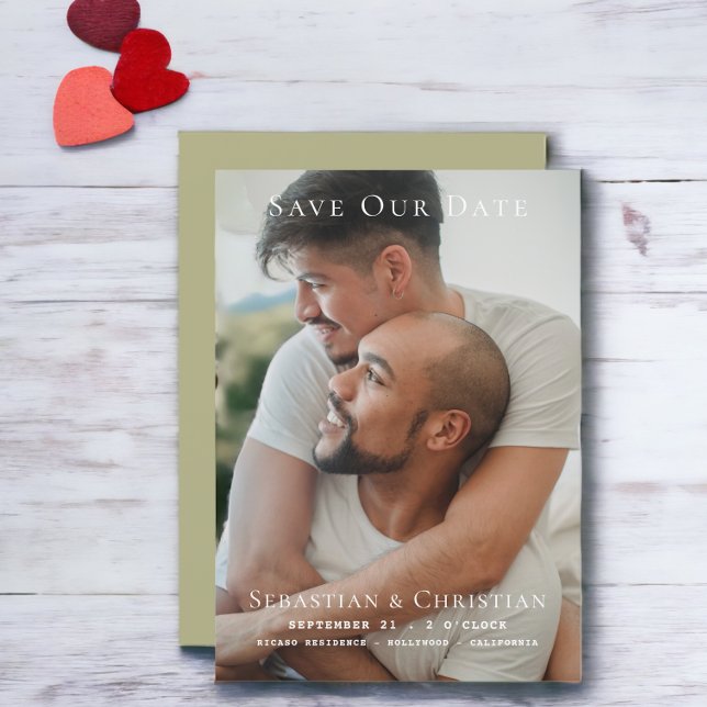 Foto Simple Guardar El Boda De Fecha (Photo Simple Save The Date Wedding card from Ricaso - upload your own photograph)