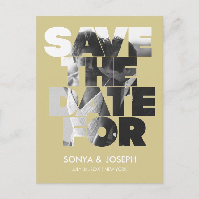 Foto simple moderna Guardar la invitación de fecha (Anverso)