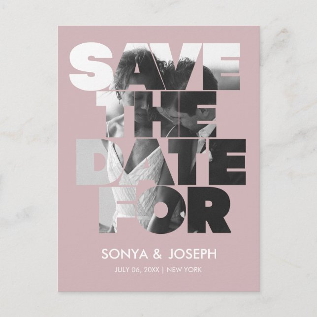Foto simple moderna Guardar la invitación de fecha (Anverso)