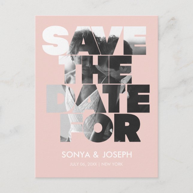 Foto simple moderna Guardar la invitación de fecha (Anverso)