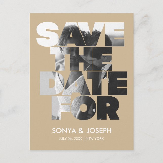 Foto simple moderna Guardar la invitación de fecha (Anverso)