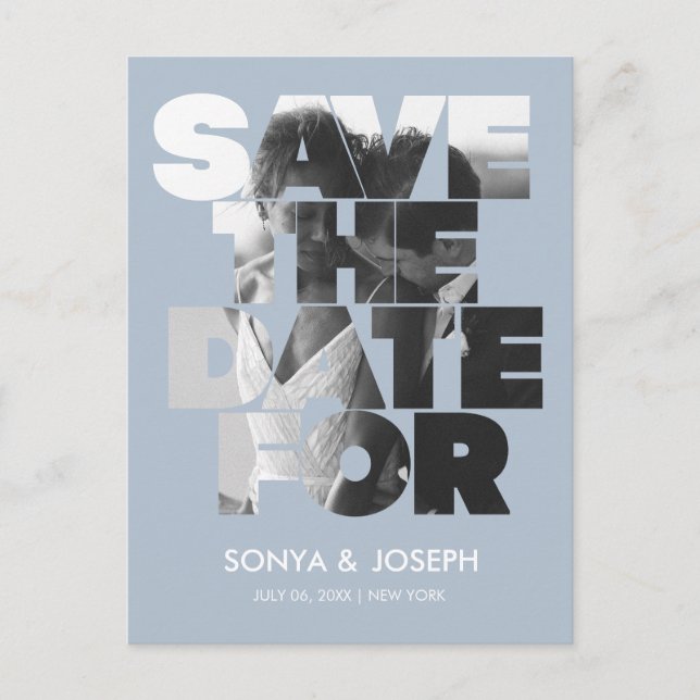 Foto simple moderna Guardar la invitación de fecha (Anverso)