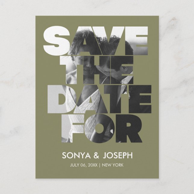 Foto simple moderna Guardar la invitación de fecha (Anverso)