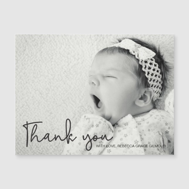 Foto simple Personalizado Gracias De Niña Bebé (Anverso)