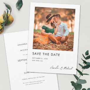 Foto simple y moderna Guardar la tarjeta Boda de f