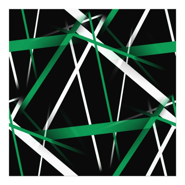 Foto Sinopsis de líneas verdes y blancas en negro (Frente)