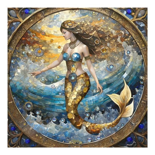 Foto Sirena en las olas del océano (Frente)