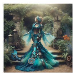 Foto Sirena Verde Dama Victoriana Vintage Steampunk