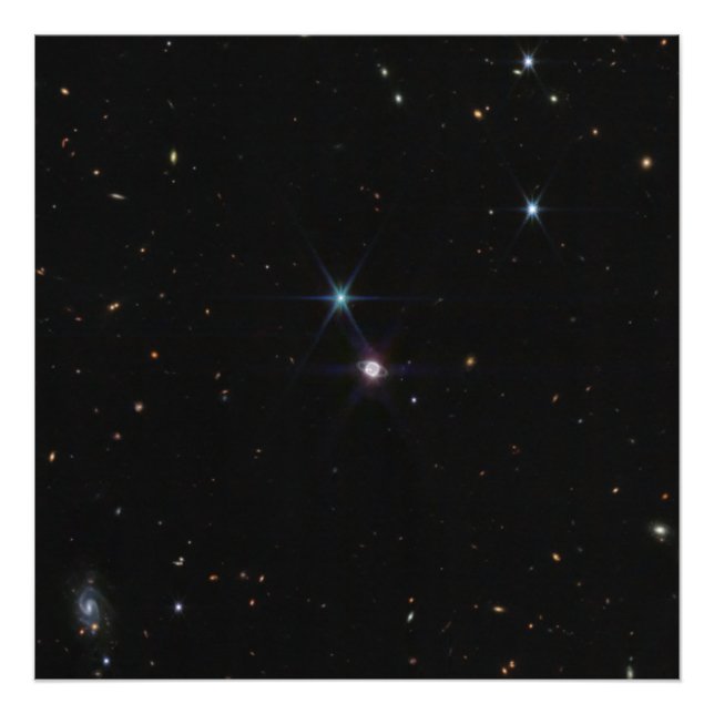 Foto Sistema de Anillo Neptuno cientos de galaxias Webb (Frente)