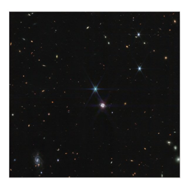 Foto Sistema de Anillo Neptuno cientos de galaxias Webb (Frente)