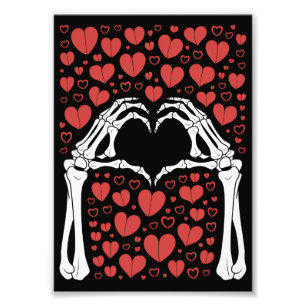 Foto Skeleton Hand Heart Día de San Valentín Funny Love