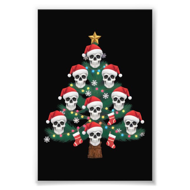 Foto Skeleton Santa del árbol de Navidad Pajama (Frente)