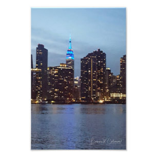 FOTO SKYLINE DE NUEVA YORK EN AZUL