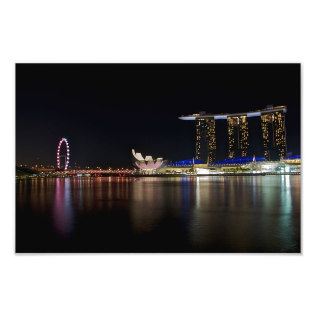Foto Skyline de Singapur de noche (Frente)