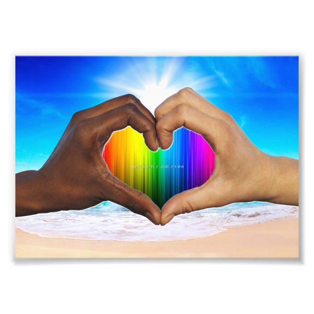 Foto SlipperyJoe gradiente de corazón de arcoíris vívid (Frente)